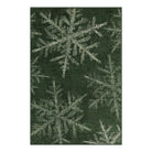 Perle Christmas Washable Crystal Snowflake Green Rug Area Rugs Lahome