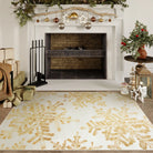 Perle Christmas Washable Crystal Snowflake Gold Rug Rugs Lahome