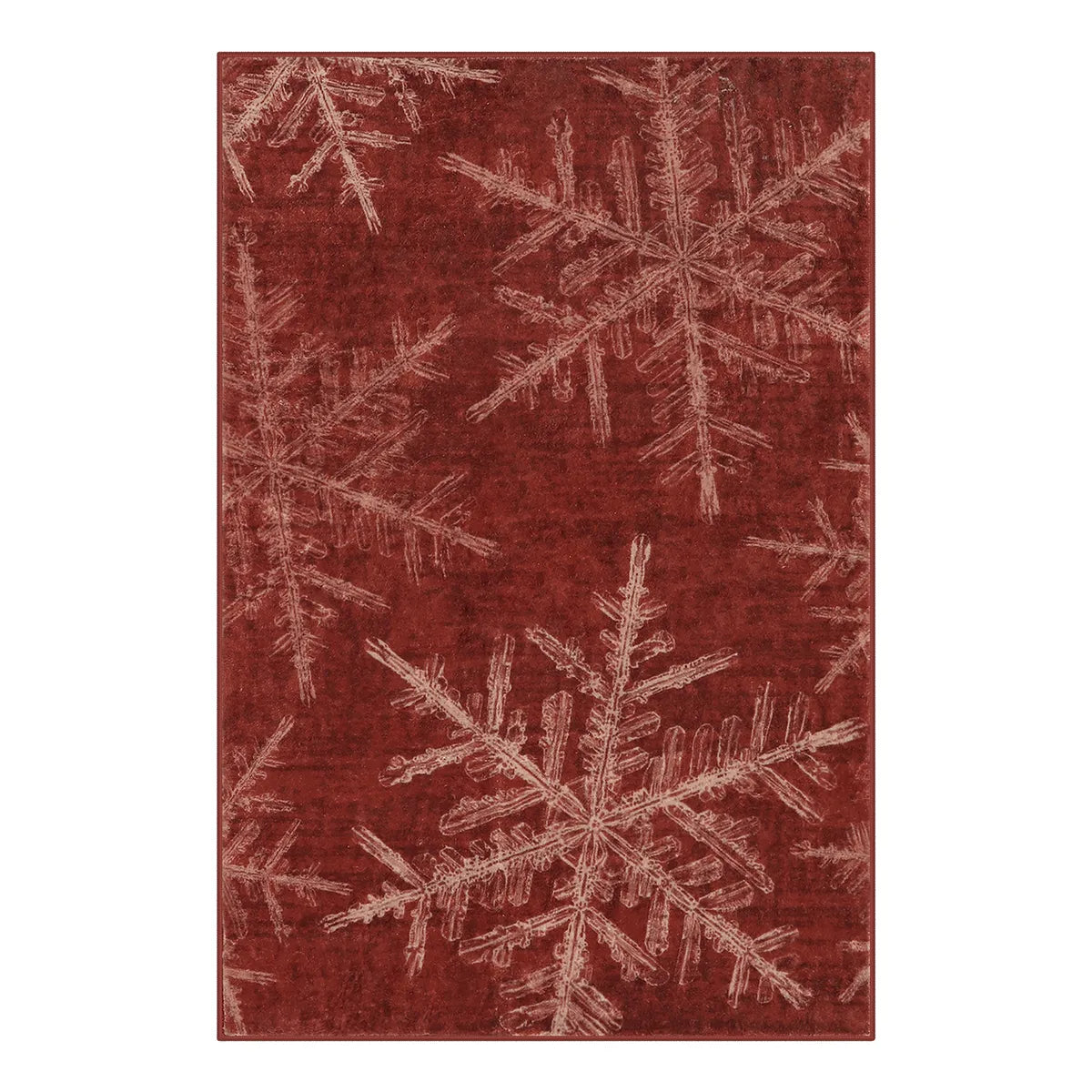 Perle Christmas Washable Crystal Snowflake Red Rug Area Rugs Lahome