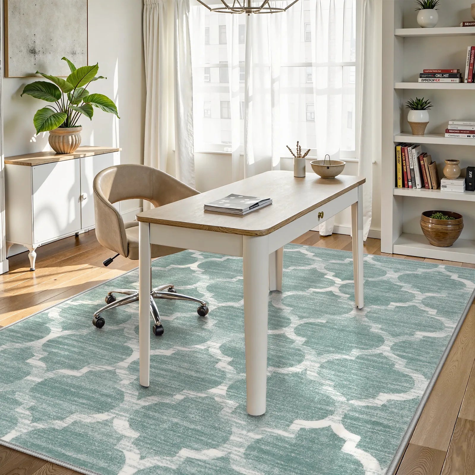Clearance Meline Washable Classic Moroccan Trellis Sage Green Rug Clearance Rugs Lahome