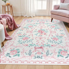 Rosabel Washable Floral Bows Pink Rug Area Rugs Lahome