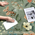 Flore Washable Boho Whimsical Floral Green 3 Piece Rug Set Rug Set Lahome