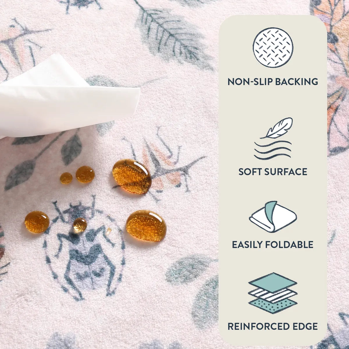 Vionnet Washable Modern Parisian Insect Light Pink Rug Area Rugs Lahome