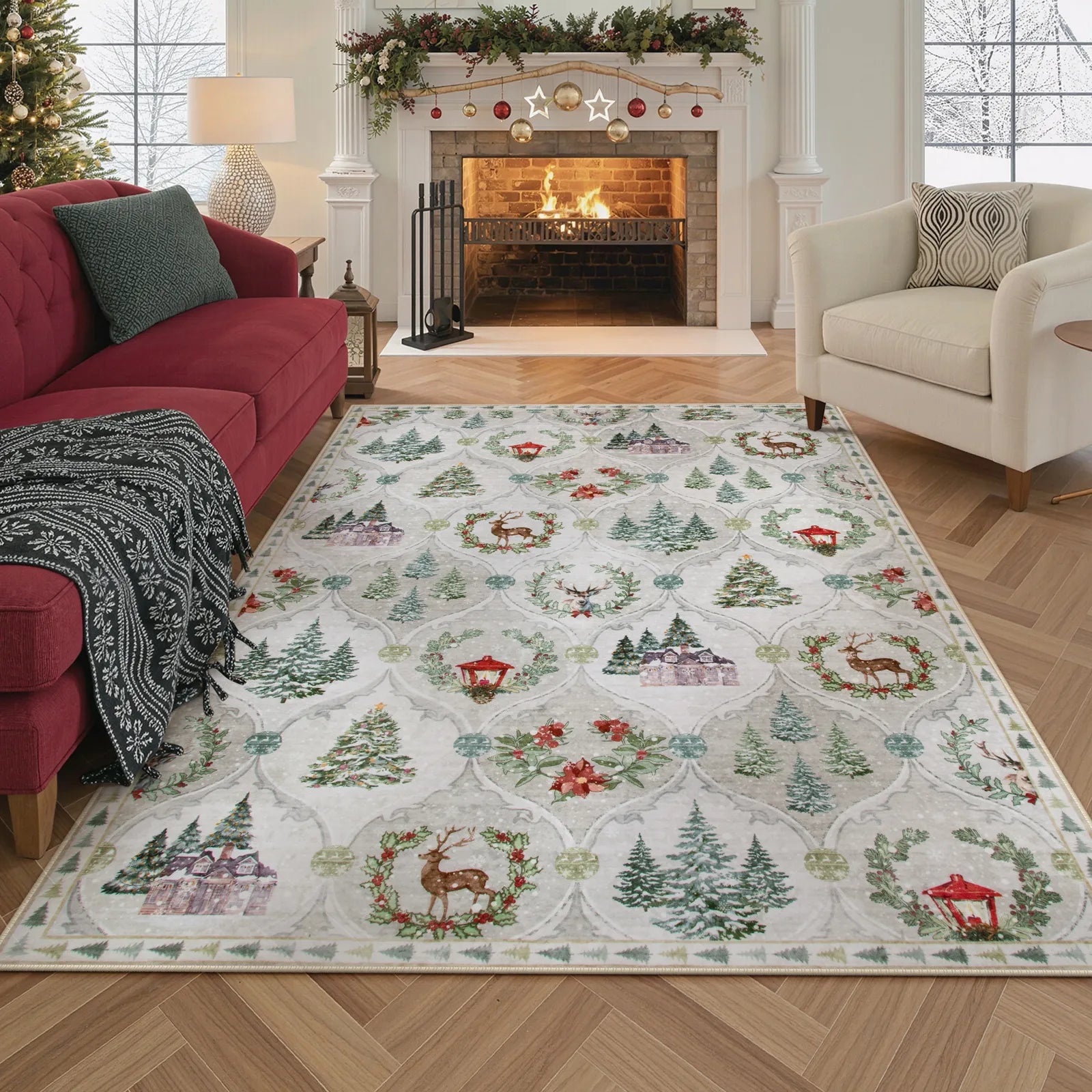 Pascal Christmas Washable World Moroccan Beige Rug Area Rugs Lahome