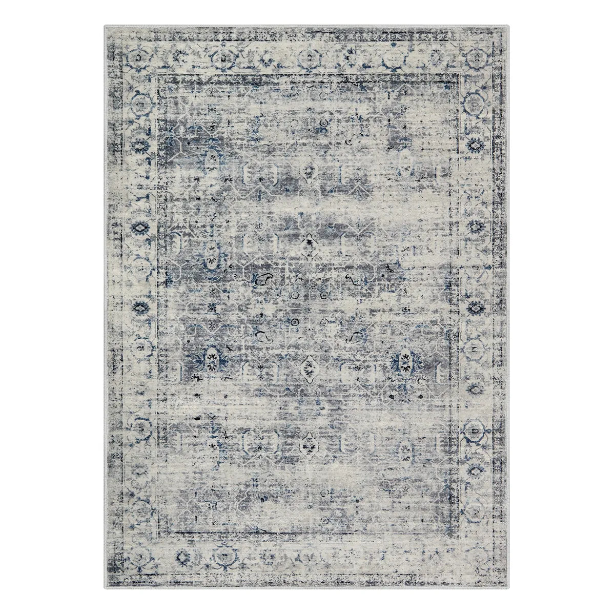 Margot Washable Vintage Distressed Grey/Blue Rug Clearance Rugs Lahome