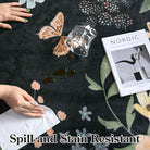 Flore Washable Boho Modern Parisian Floral Black 4x6 Rug Clearance Rugs Lahome