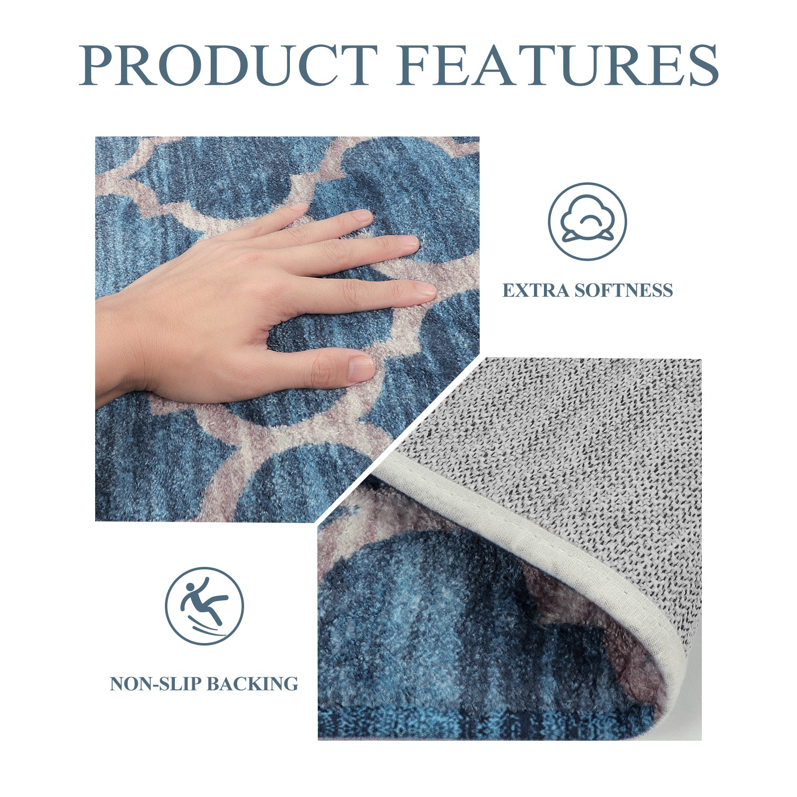 Meline Washable Classic Moroccan Trellis Fathom Blue Rug Clearance Rugs Lahome