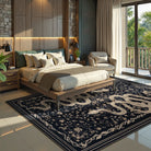 Serpente Washable Mystical Snake Black Rug Area Rugs Lahome 5' x 7'