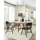 Darrell Washable Abstract Rainbow Stripe Green/White Rug Area Rugs Lahome