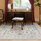 Sylvie Washable Boho Modern Parisian Garden Floral Purple Rug Area Rugs Lahome 5' x 7'