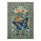 Leonie Washable Butterfly Floral Blossom Green Rug Area Rugs Lahome