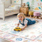 Cachet Washable Boho Oushak Floral Pink Rug Rugs Lahome