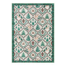 Glace Christmas Washable Tree and Reindeer Green/Beige Rug Area Rugs Lahome