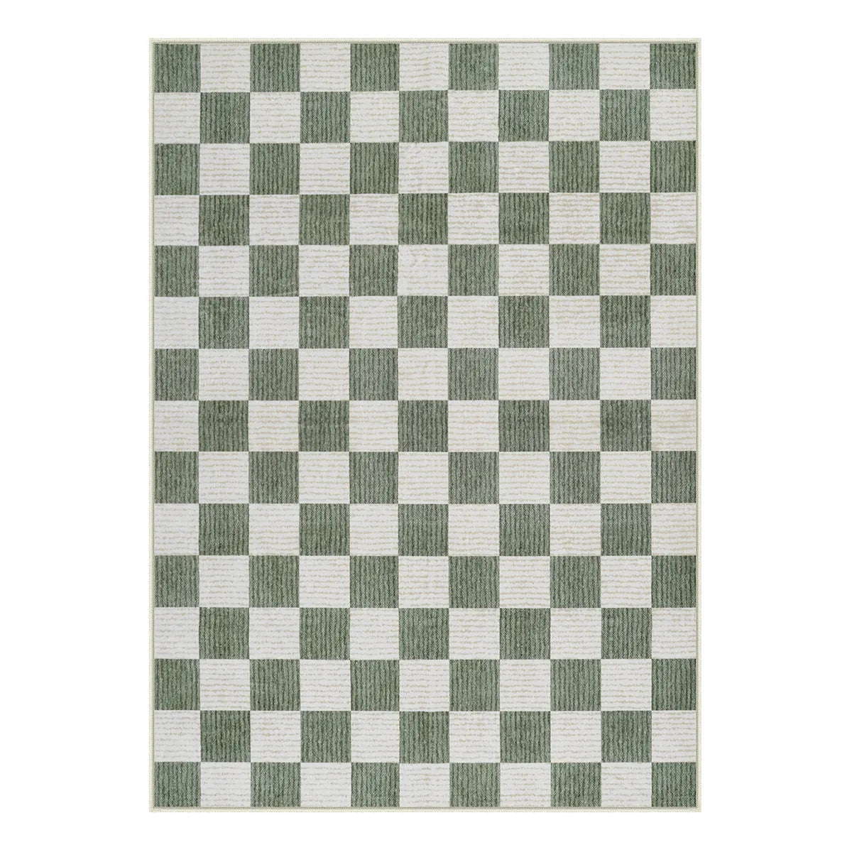 Echec Washable Modern Checkerboard Olive Green Rug Area Rugs Lahome