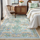 Giverny Washable Maximalism Vintage French Floral Light Green Rug Rugs Lahome