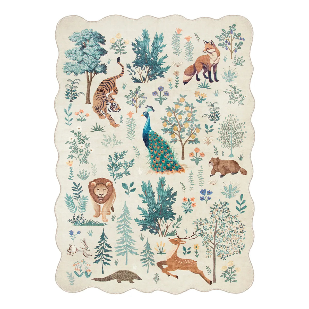Javelle Washable Jungle Animal Fauves Beige Rug Area Rugs Lahome