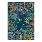 Jovence Washable Jungle Midnight Blue Area Rug Rugs Lahome