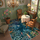 Jovence Washable Jungle Midnight Blue Area Rug Rugs Lahome 5' x 7'