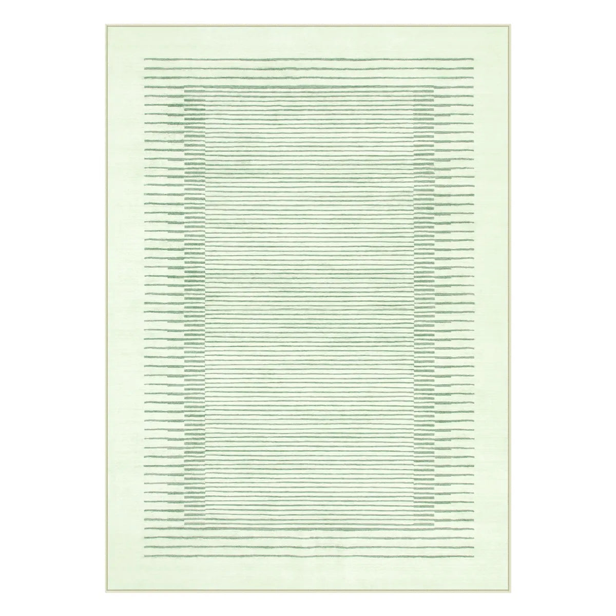 Linea Washable Modern Minimalist Line Green Runner Rug Rugs Lahome