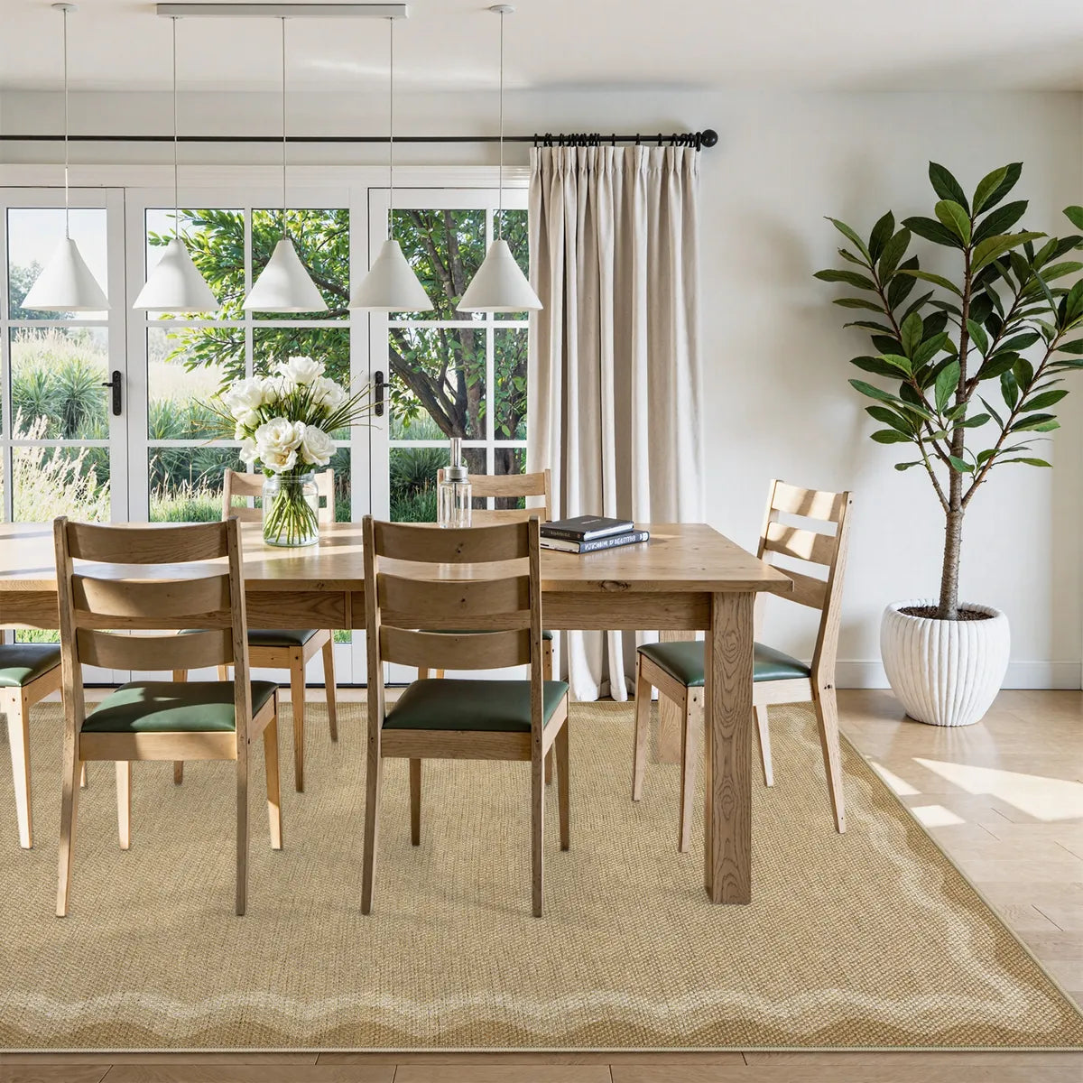 Linoe Washable Gradient Wavy Oatmeal Easy Jute Rug Rugs Lahome