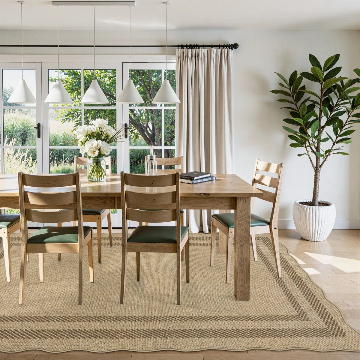 Linoe Washable Layered Wavy Oatmeal Easy Jute Rug Rugs Lahome