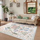 Maison Washable French Manor Floral Beige Area Rug Area Rugs Lahome