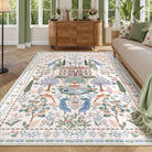 Maison Washable French Manor Floral Beige Area Rug Area Rugs Lahome 5' x 7'