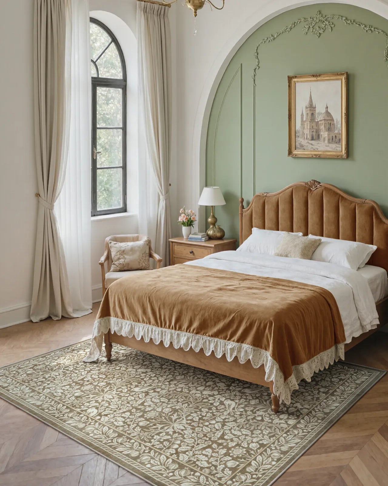 Mirage Washable Maximalism Vintage Blossom Beige Rug Area Rugs Lahome