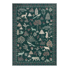 Cora Washable Modern Vibrant Jungle Animals Green Rug Area Rugs Lahome