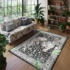Rava Washable Wild Tiger Black Rug Area Rugs Lahome
