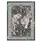 Rava Washable Wild Tiger Black Rug Area Rugs Lahome