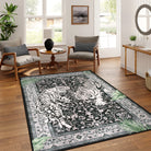 Rava Washable Wild Tiger Black Rug Area Rugs Lahome 5' x 7'