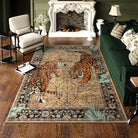 Rava Washable Wild Tiger Desert Yellow Rug Area Rugs Lahome 5' x 7'