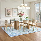 Rosabel Washable Floral Bows Blue Rug Area Rugs Lahome