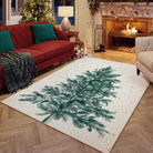 Velours Christmas Washable Tree and Snowflake Beige Rug Area Rugs Lahome