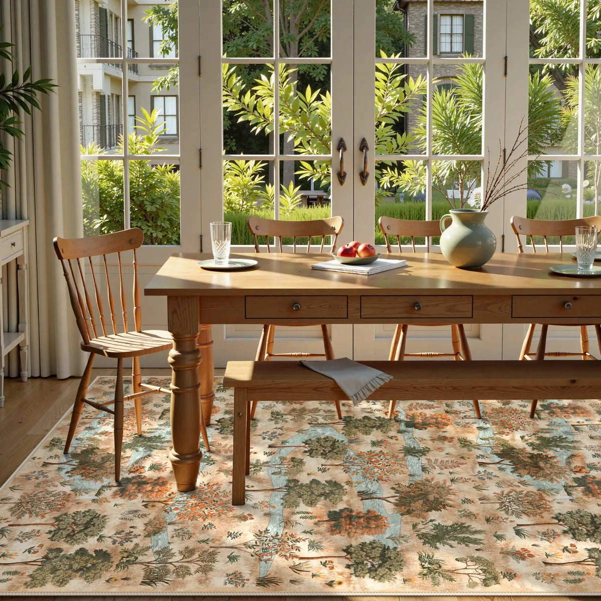 Vernay Washable Forest Woodland Brown Rug Area Rugs Lahome