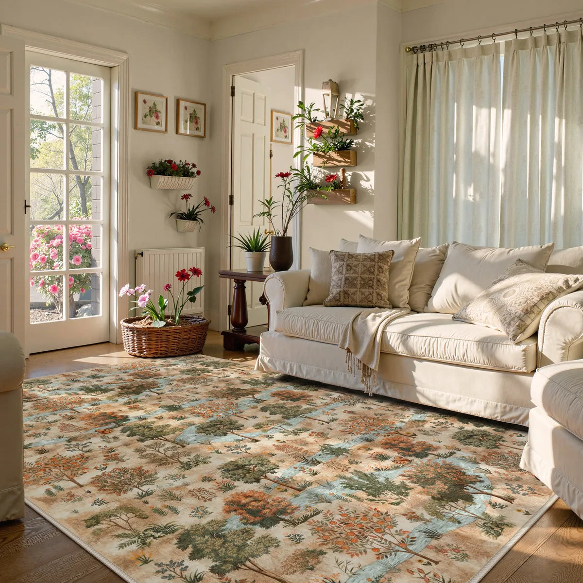 Vernay Washable Forest Woodland Brown Rug Area Rugs Lahome 8' x 10'
