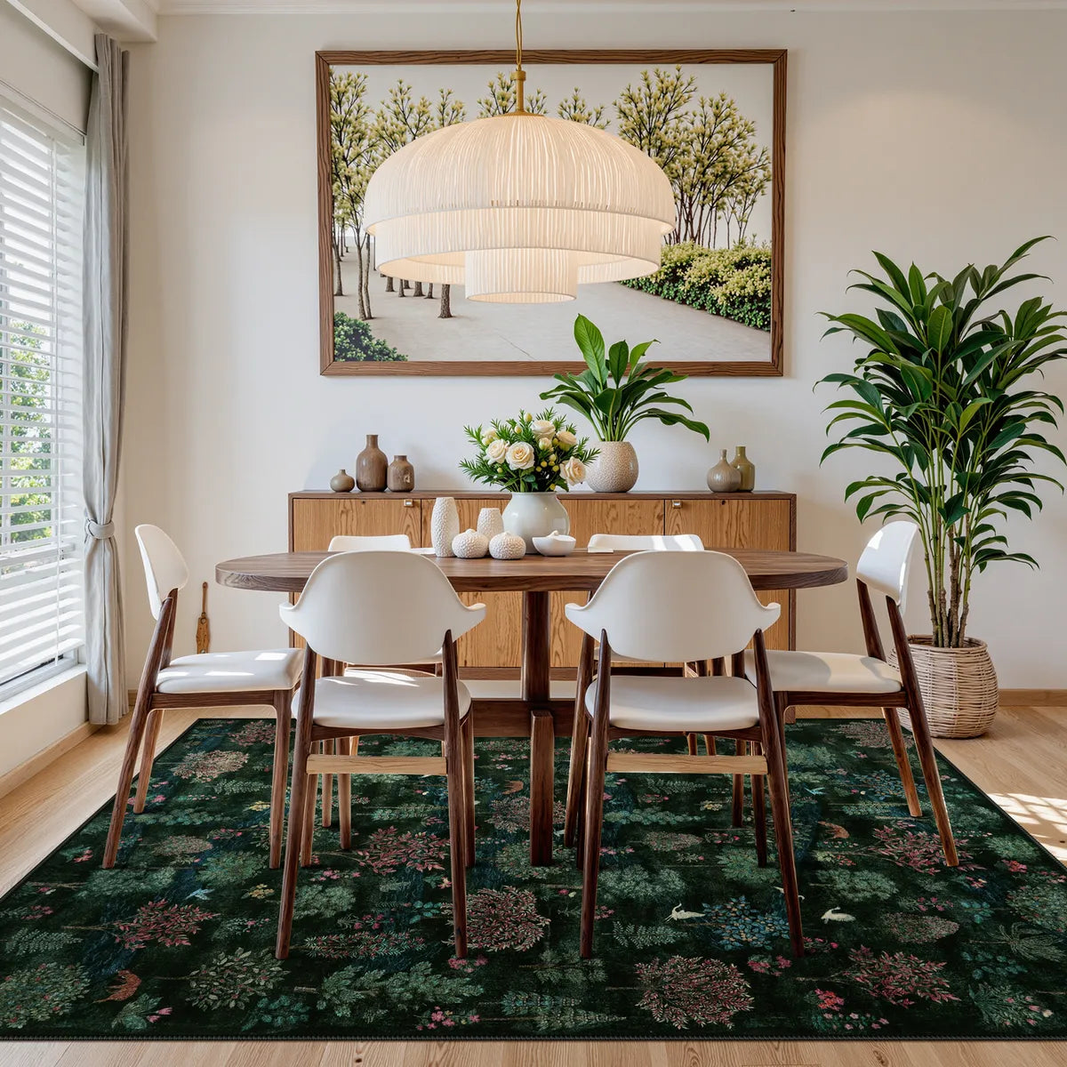 Vernay Washable Forest Woodland Deep Green Rug Area Rugs Lahome