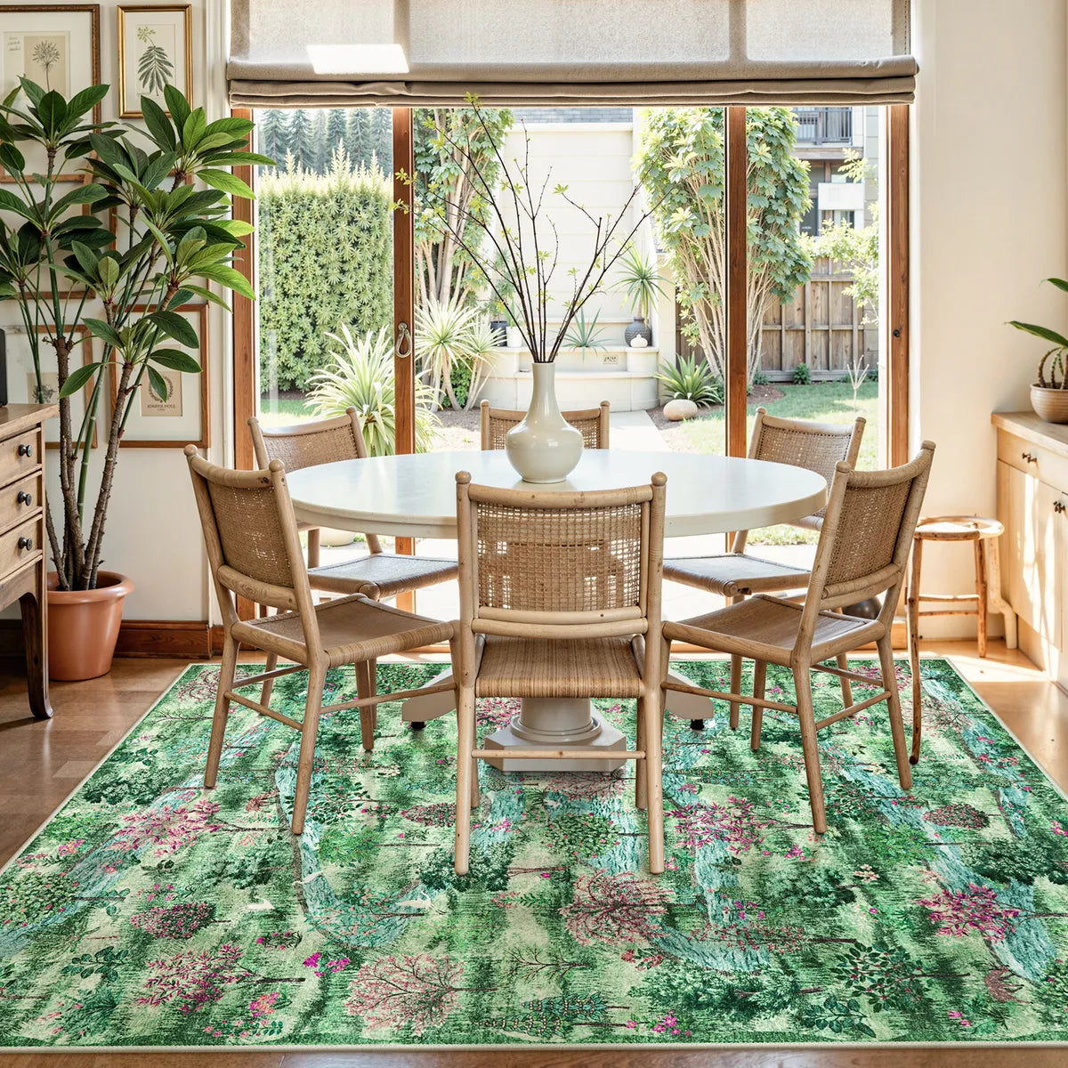 Vernay Washable Forest Woodland Green Rug Area Rugs Lahome