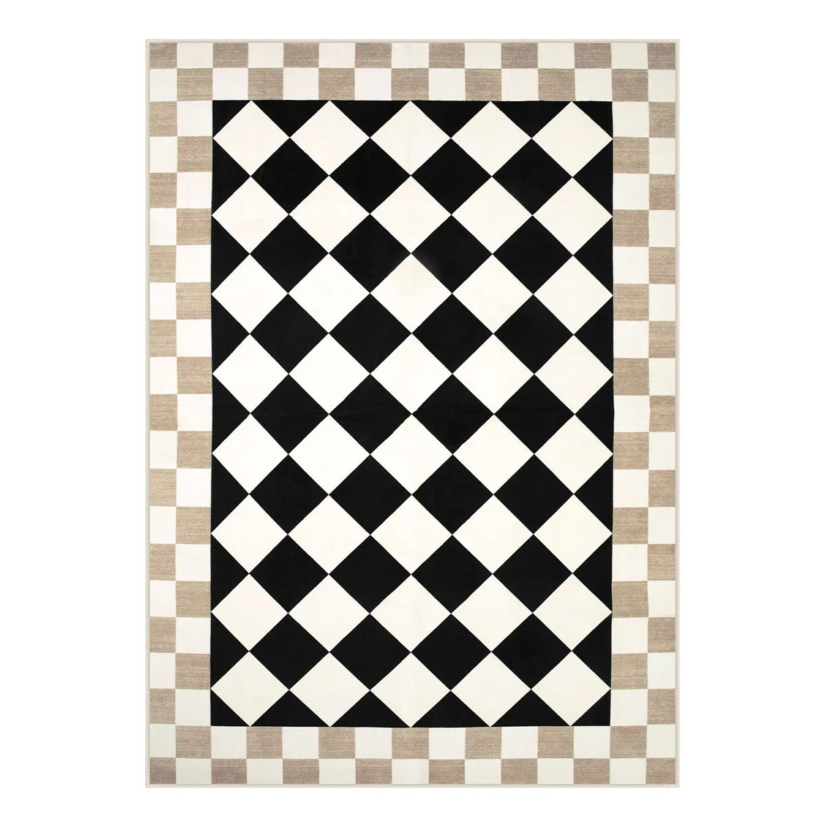 Virginie Washable Modern Checkerboard Black/White Rug Rugs Lahome