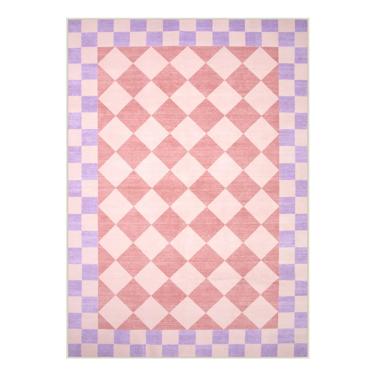 Virginie Washable Modern Checkerboard Pink/Purple Rug Rugs Lahome