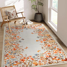 Solene Washable Modern Blooming Floral Garden Yellow Rug Area Rugs Lahome
