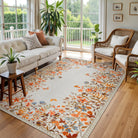 Solene Washable Modern Blooming Floral Garden Yellow Rug Area Rugs Lahome 5' x 7'