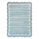 Estelle Washable Modern Abstract Bordered Scalloped Blue Rug Irregular Rugs Lahome