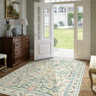 Sylvie Washable Boho Modern Parisian Garden Floral Beige Rug Area Rugs Lahome