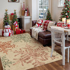 Perle Christmas Washable Crystal Snowflake Colorful Rug Area Rugs Lahome 5' x 7'