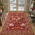 Olivier Christmas Washable Tree and Santa Red Rug Area Rugs Lahome