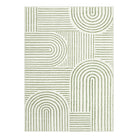 Darrell Washable Abstract Rainbow Stripe Green/White Rug Area Rugs Lahome