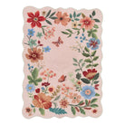 Flore Washable Boho Modern Parisian Floral Scalloped Light Pink Rug Area Rugs Lahome