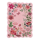 Flore Washable Boho Modern Parisian Floral Scalloped Pink Rug Area Rugs Lahome